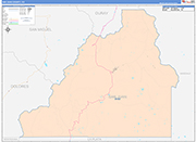 San Juan County Wall Map Color Cast Style